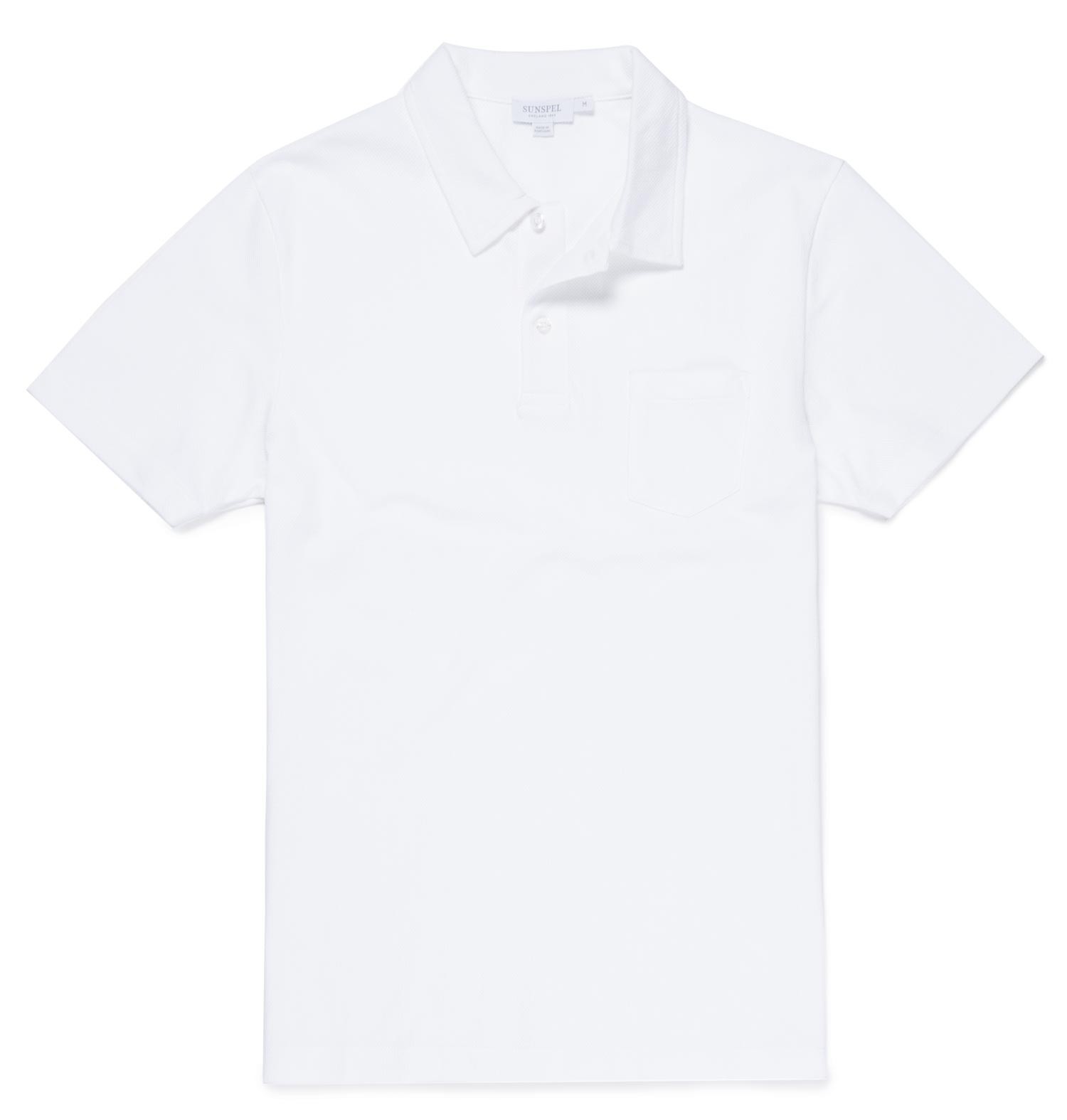 Sunspel Riviera Polo Shirt: White