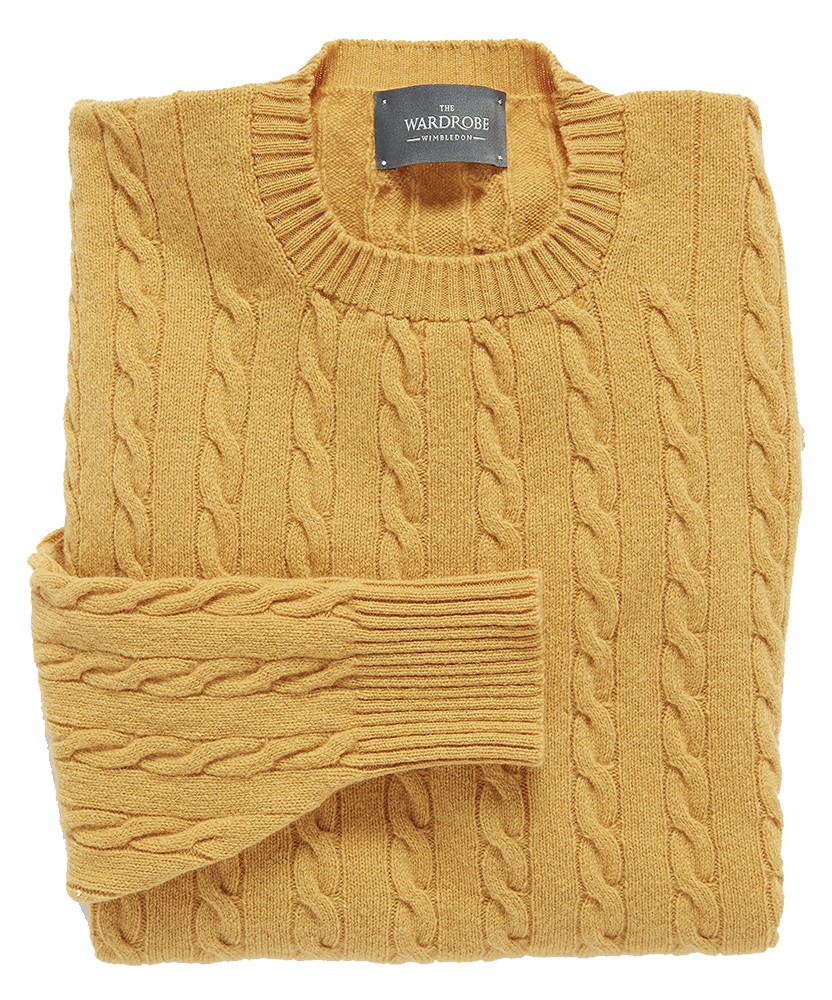 mustard cable knit sweater