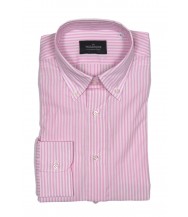 The Wardrobe Casual Shirt: Pink and White Bengal Stripe
